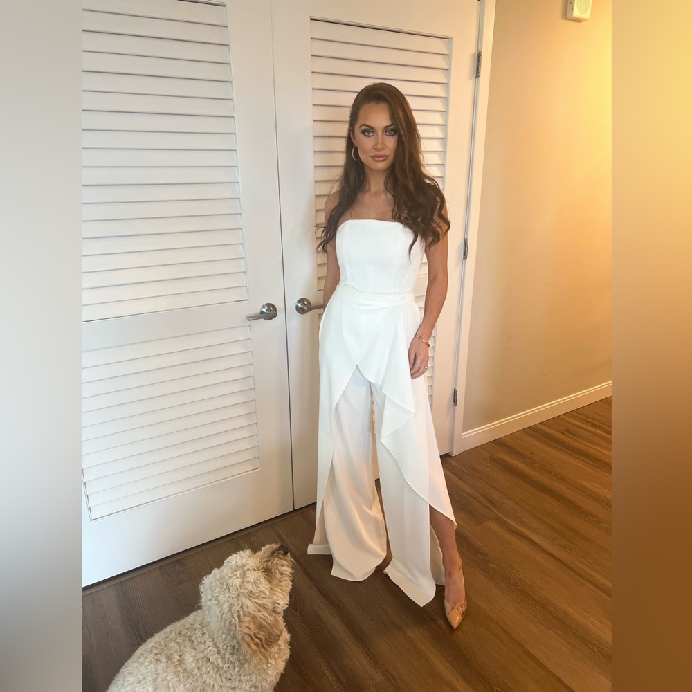 ALICE AND OLIVIA white jumpsuit